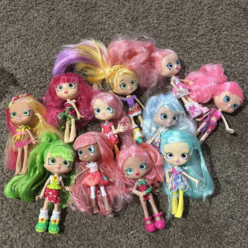 Lot of 11 Shopkins Shoppie Dolls 5"